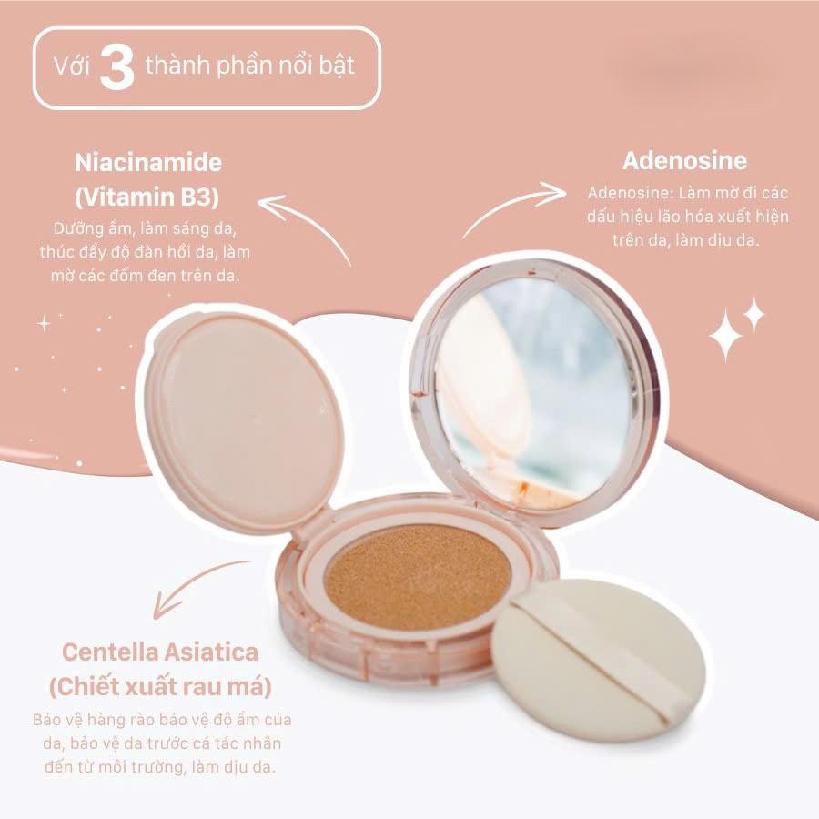 Phấn nước dưỡng ẩm có độ che phủ cao và hiệu ứng căng bóng AMPOULE COVER GLOW CUSHION - Ảnh 2